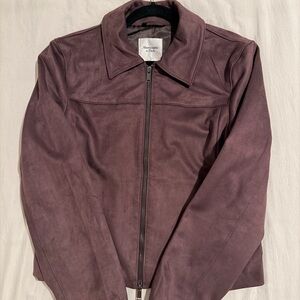 Abercrombie & Fitch Women's Leather Jacket in Purple
